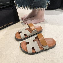 Load image into Gallery viewer, Women&#39;s solid color versatile thick-soled Velcro casual slippers
