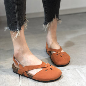 Fashion Large Size Summer Simple And Elegant Women's Back Hollow Flat Sandals