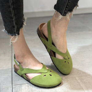 Fashion Large Size Summer Simple And Elegant Women's Back Hollow Flat Sandals