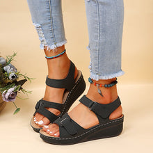 Load image into Gallery viewer, Women&#39;s round toe platform Velcro sandals-UK
