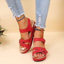 Load image into Gallery viewer, Women&#39;s round toe platform Velcro sandals-UK
