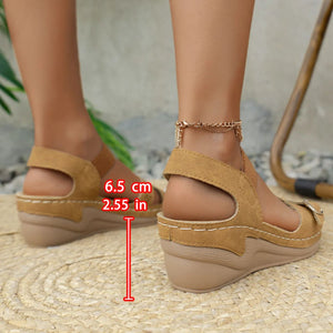 Women's square wedge comfortable sandals