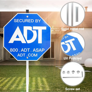 Security Signs 28" ADT Yard Sign with Aluminum Stake, Heavy Duty Weatherproof