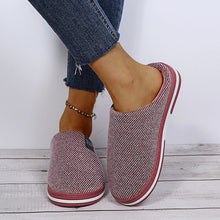 Load image into Gallery viewer, Womens Cotton Clog Hard Sole Warm Slip on Fleece Lined Slippers
