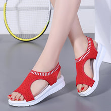 Cargar imagen en el visor de la galería, Women&#39;s Breathable Elastic Band Thick Sole Mesh Sports Sandals
