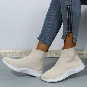 Women's casual breathable high top elastic socks shoes