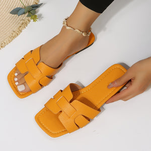 Women's Minimalist Square Toe Flat Slippers