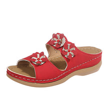 Load image into Gallery viewer, Thick Sole Round Toe Floral Flat Comfort Slippers
