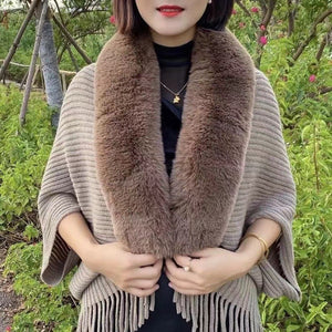 women's solid color long scarf autumn and winter warm thickened wool shawl
