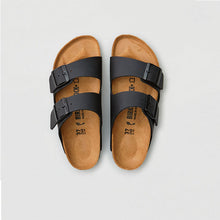 Cargar imagen en el visor de la galería, Unisex double-breasted slippers in brushed leather with cork soles
