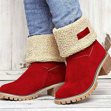 Load image into Gallery viewer, Women&#39;s Chunky Heel Round Toe Snow Boots

