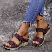 Load image into Gallery viewer, Women Casual Shoes Vintage Flower Fish Mouth Sandals
