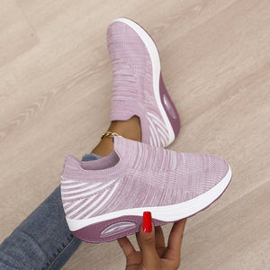Women's low top fly woven casual sneakers
