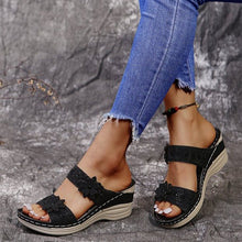 Load image into Gallery viewer, Women Casual Shoes Vintage Flower Fish Mouth Sandals
