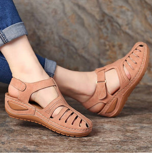 Women Hollow Out Breathable Wedges Thick Sole Buckle Sandals