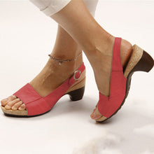 Cargar imagen en el visor de la galería, Shoesmama Women&#39;s Elegant Low Chunky Heel Comfy Sandals
