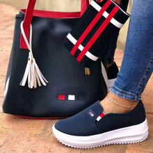 Load image into Gallery viewer, Low top mid heel round toe casual women&#39;s sneakers
