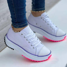 Load image into Gallery viewer, 2023 round toe lace-up platform arch support canvas shoes
