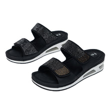 Load image into Gallery viewer, Women&#39;s Air Cushion Wedge Sandals With Rhinestones
