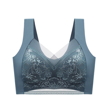 New lace wrap chest gather no steel ring bra