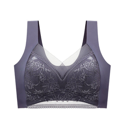 New lace wrap chest gather no steel ring bra